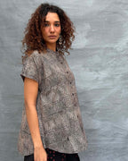Amber Horizon Blockprinted Cotton Top