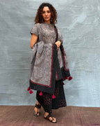 Winterâ€™s Veil Blockprinted Cotton Dupatta