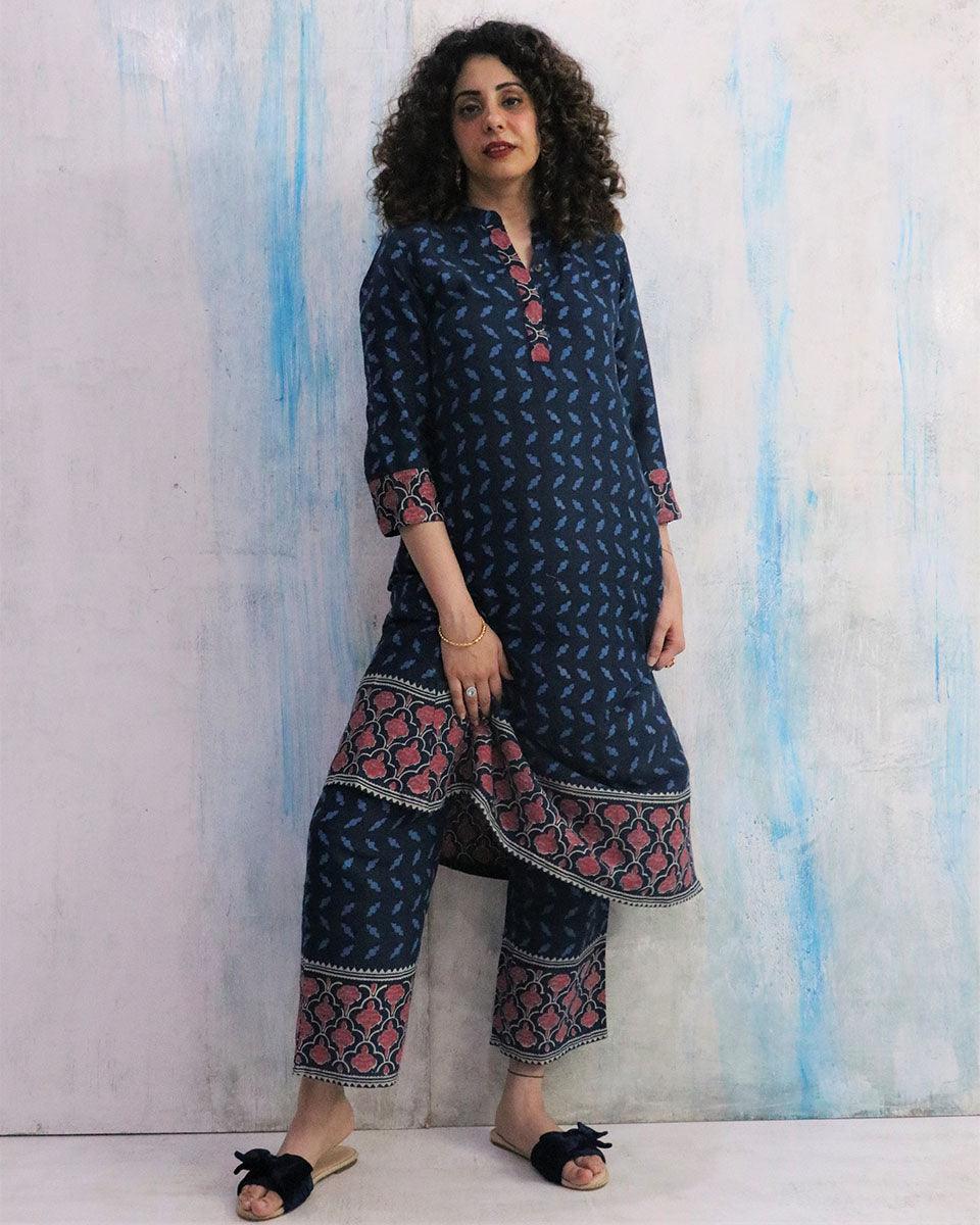 Kurta set | kurti set | kurta set for women | blue kurti set for women | cotton kurti | chidiyaa
