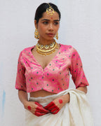 Nuria Pink Brocade Blouse