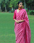 Gulaab Handwoven Linen Saree - Bageecha