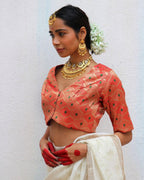 Idalia Red Brocade Blouse