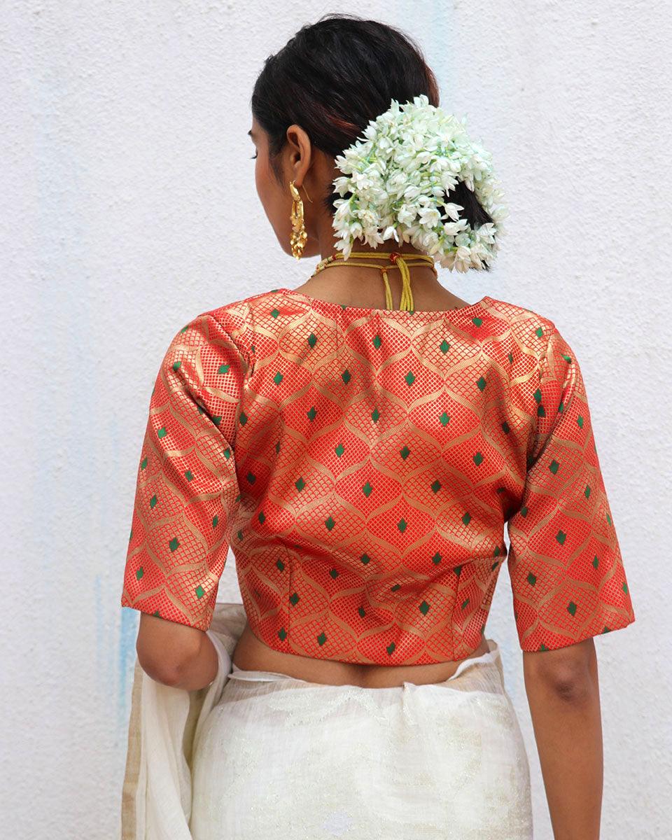 Idalia Red Brocade Blouse