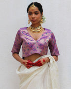 Jenive Purple Brocade Blouse