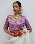 Jenive Purple Brocade Blouse