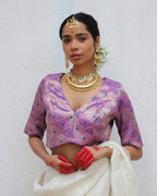 Jenive Purple Brocade Blouse
