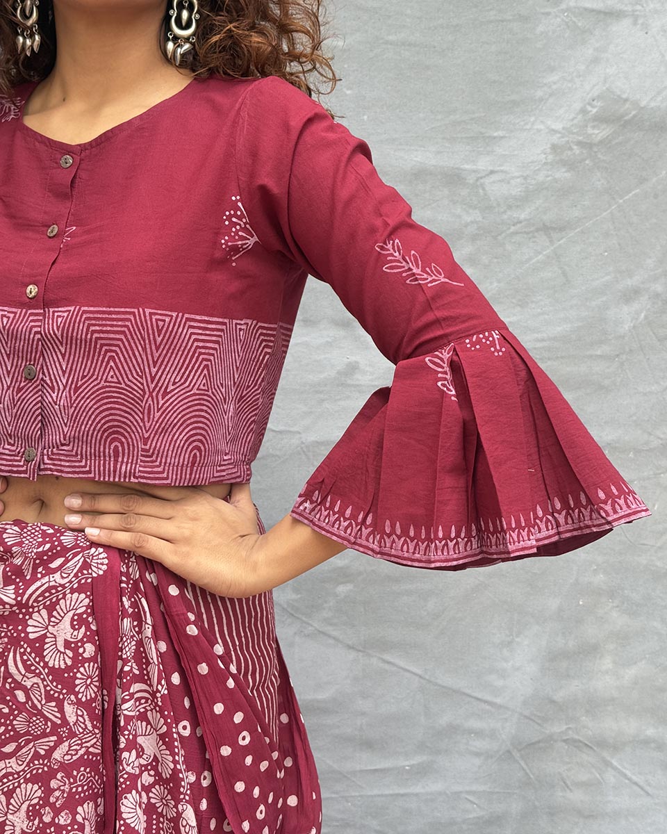 Meadow Blockprinted Cotton Blouse