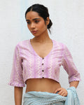 Ethereality Handblock Printed Cotton Crop Top Blouse