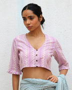 Ethereality Handblock Printed Cotton Crop Top Blouse