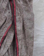 Blush of Dusk Black Block printed Cotton Saree