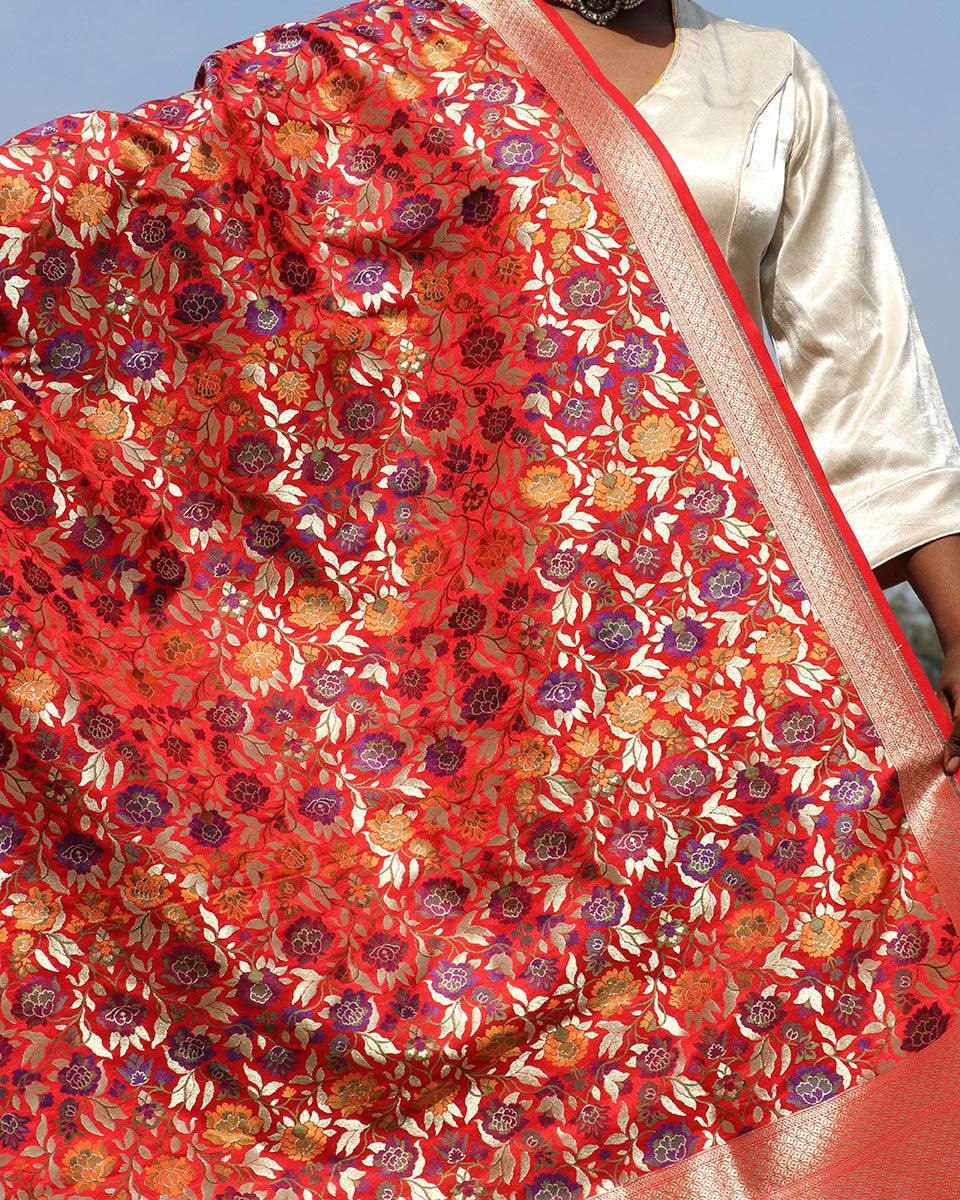 Uns Handwoven Banarasi Kimkhab Brocade Dupatta