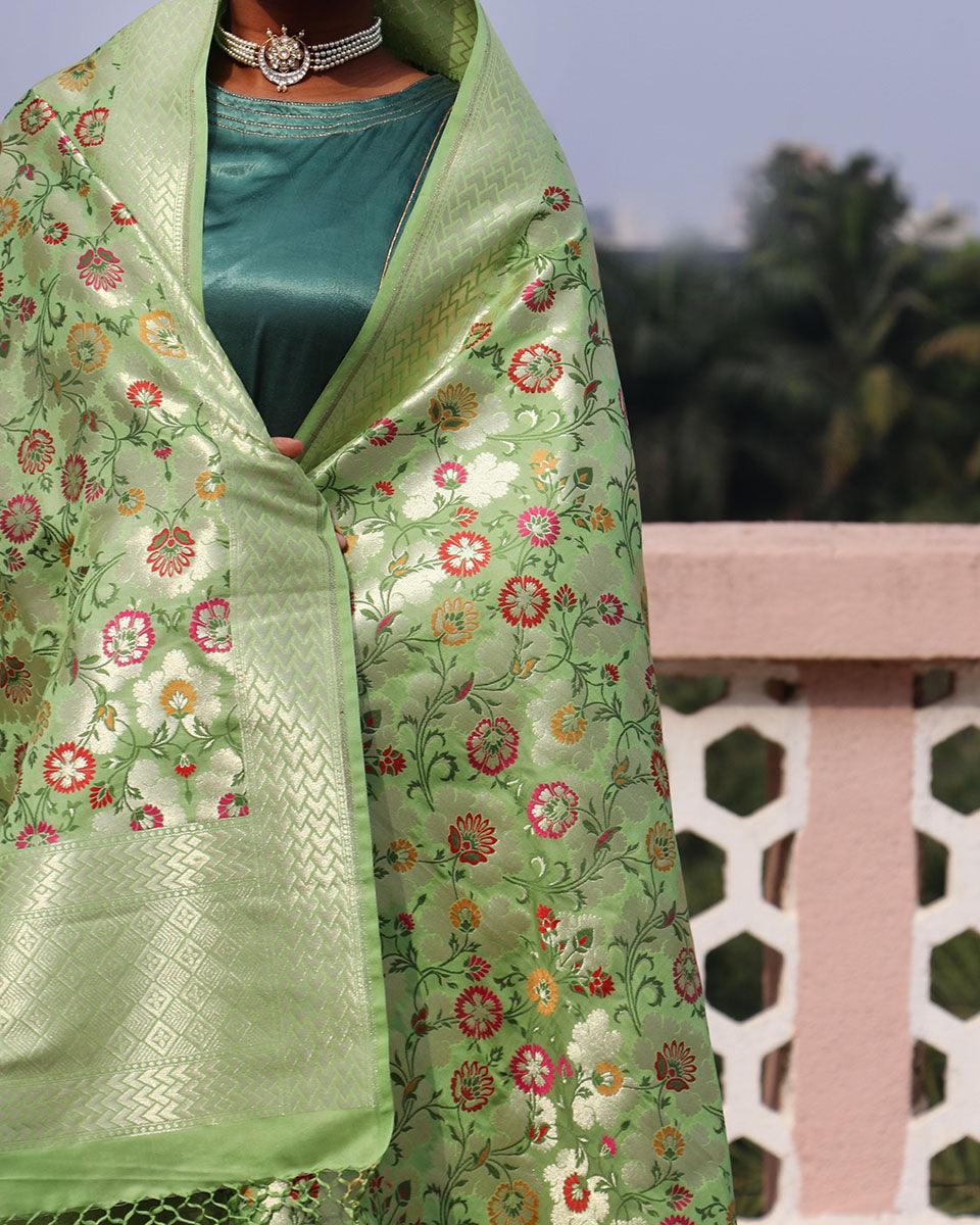 Junoon Handwoven Banarasi Kimkhab Brocade Dupatta