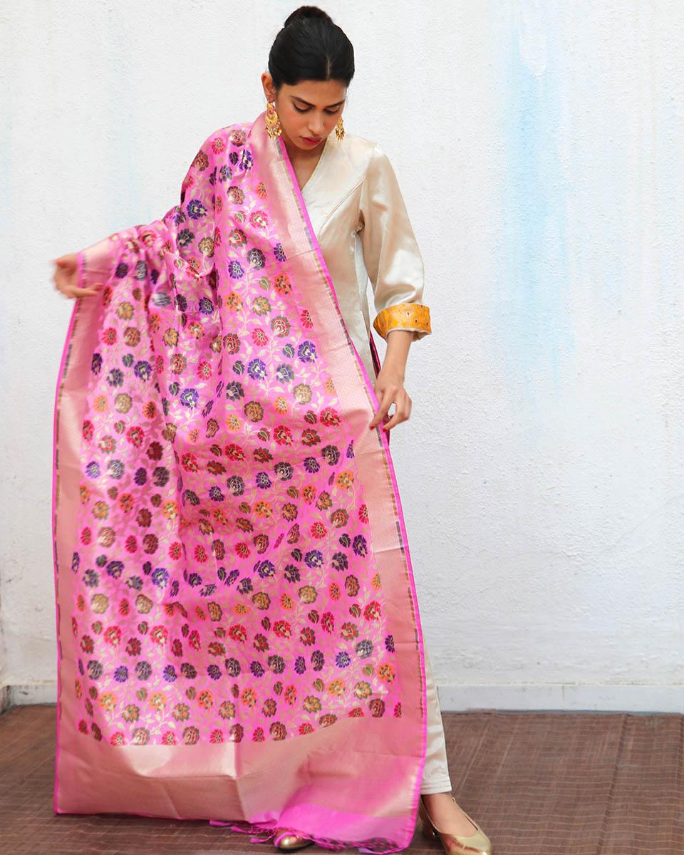 Dilkashi Handwoven Banarasi Kimkhab Brocade Dupatta