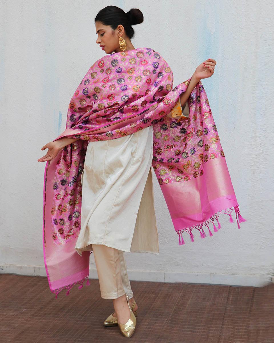 Dilkashi Handwoven Banarasi Kimkhab Brocade Dupatta