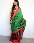 Iqraar Handwoven Pure Cotton Viscose Saree - Holi