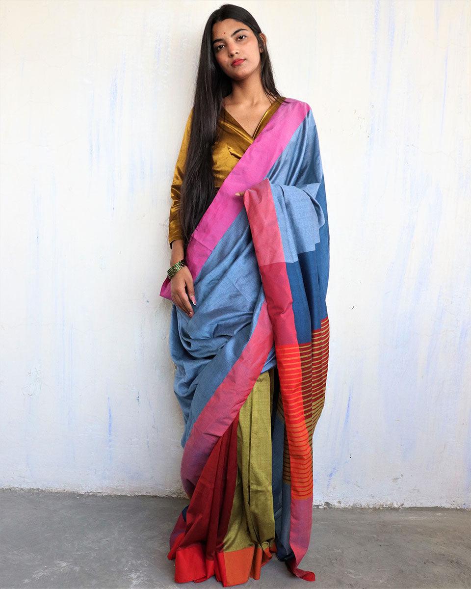 handwoven saree | cotton saree | saree for women | sarees | saree poses | saree red | saree designs | chidiyaa