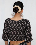 Gitana Blockprinted Cotton Crop Top Blouse - NOMAD
