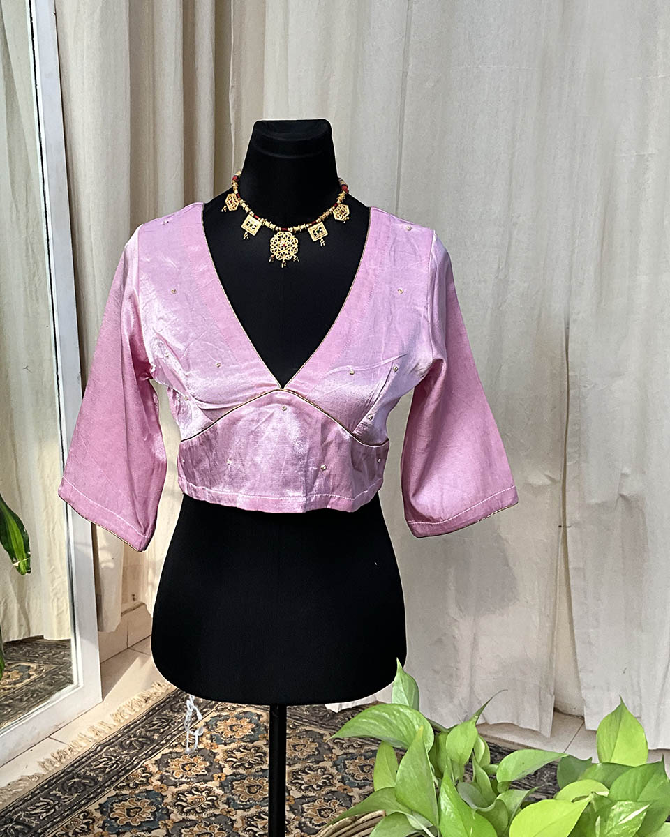 Pink Mashru Silk Blouse - Love Despite