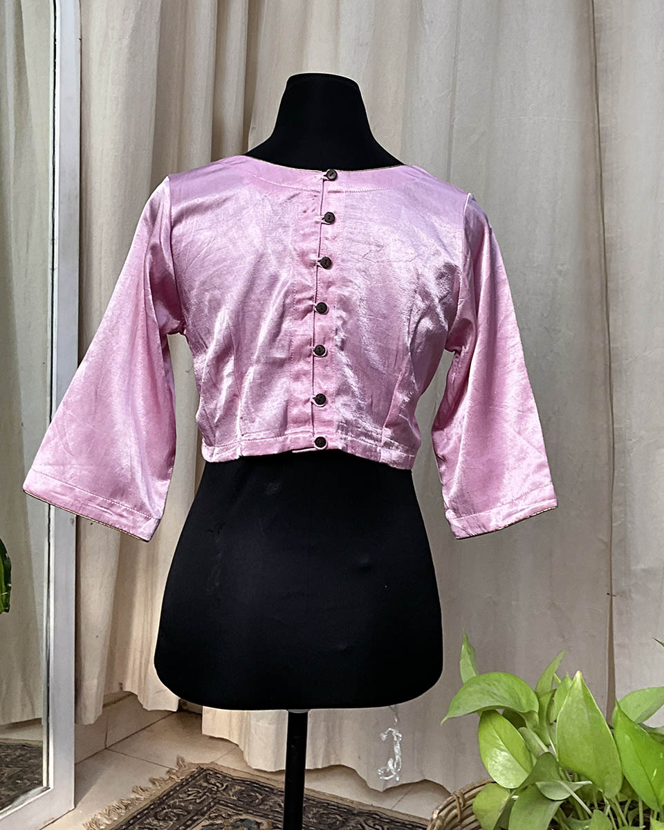 Pink Mashru Silk Blouse - Love Despite