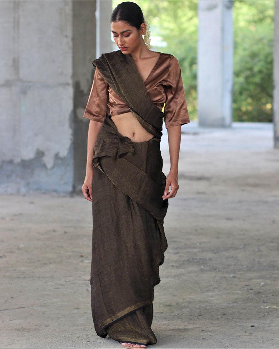 Saree | Saree for women | linen saree | saree draping | Chidiyaa