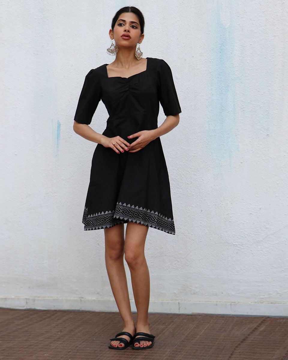 Farrah Blockprinted Cotton Dress - NOMAD