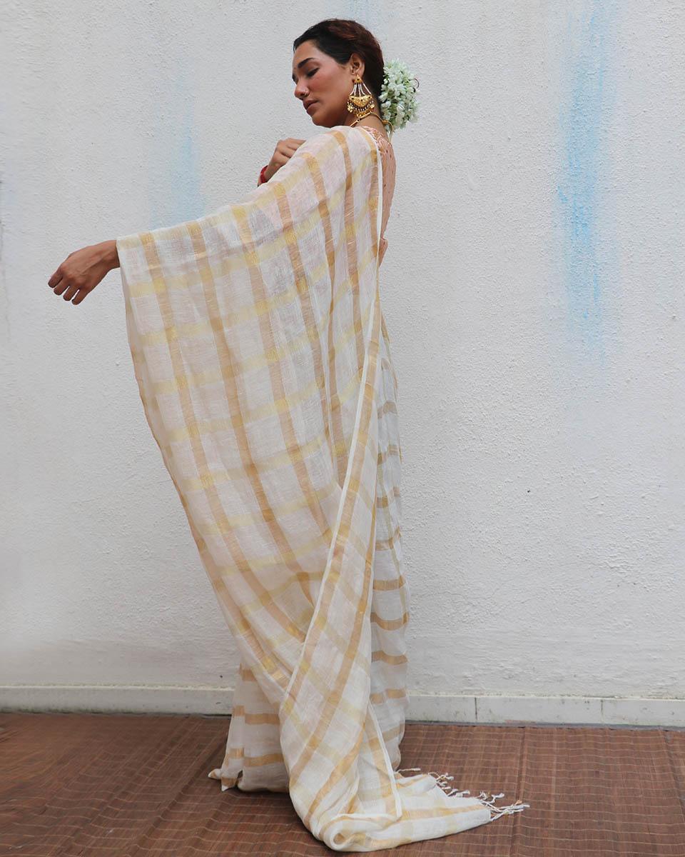 saree readymade | saree poses | linen sarees

