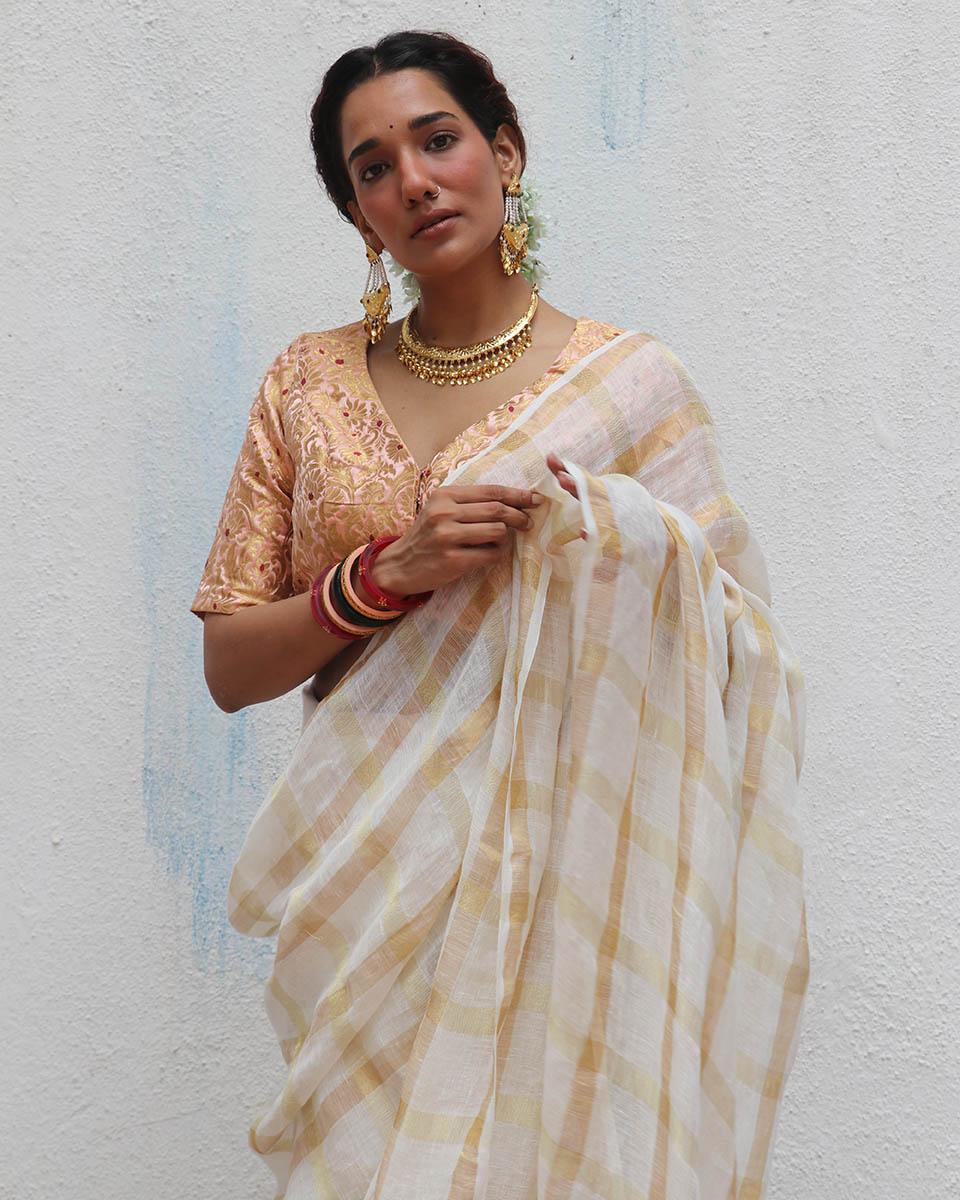 saree hairstyle | saree for women | linen sarees India

