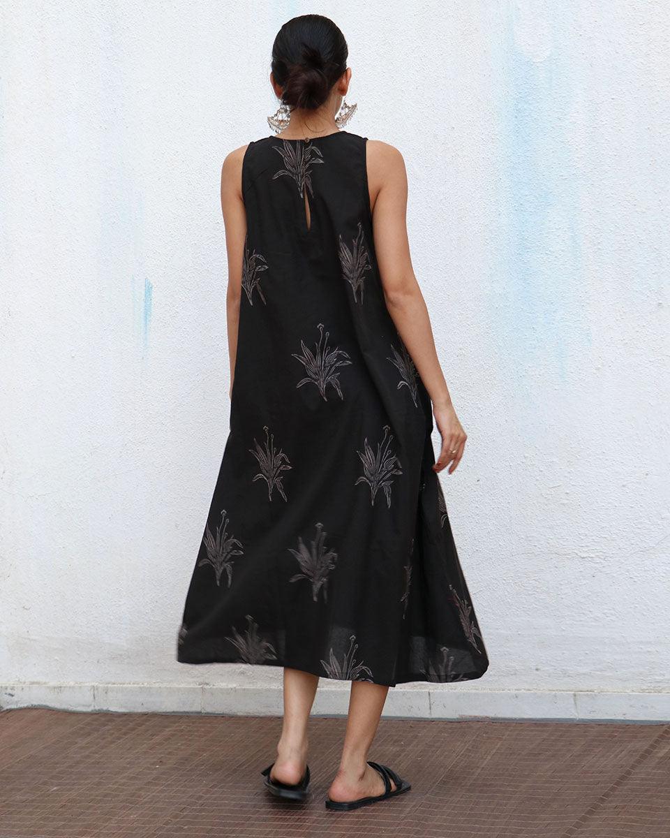 Zita Blockprinted Cotton Dress - NOMAD