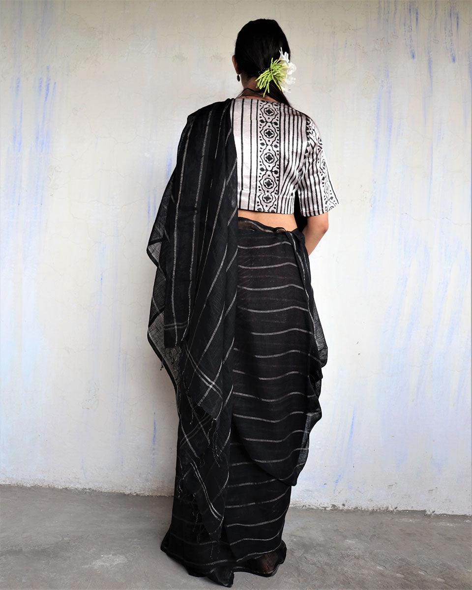 blouse designs for linen saree | linen saree | Sarees | Saree poses | Saree for women | saree online | Saree for farewell | Chidiyaa