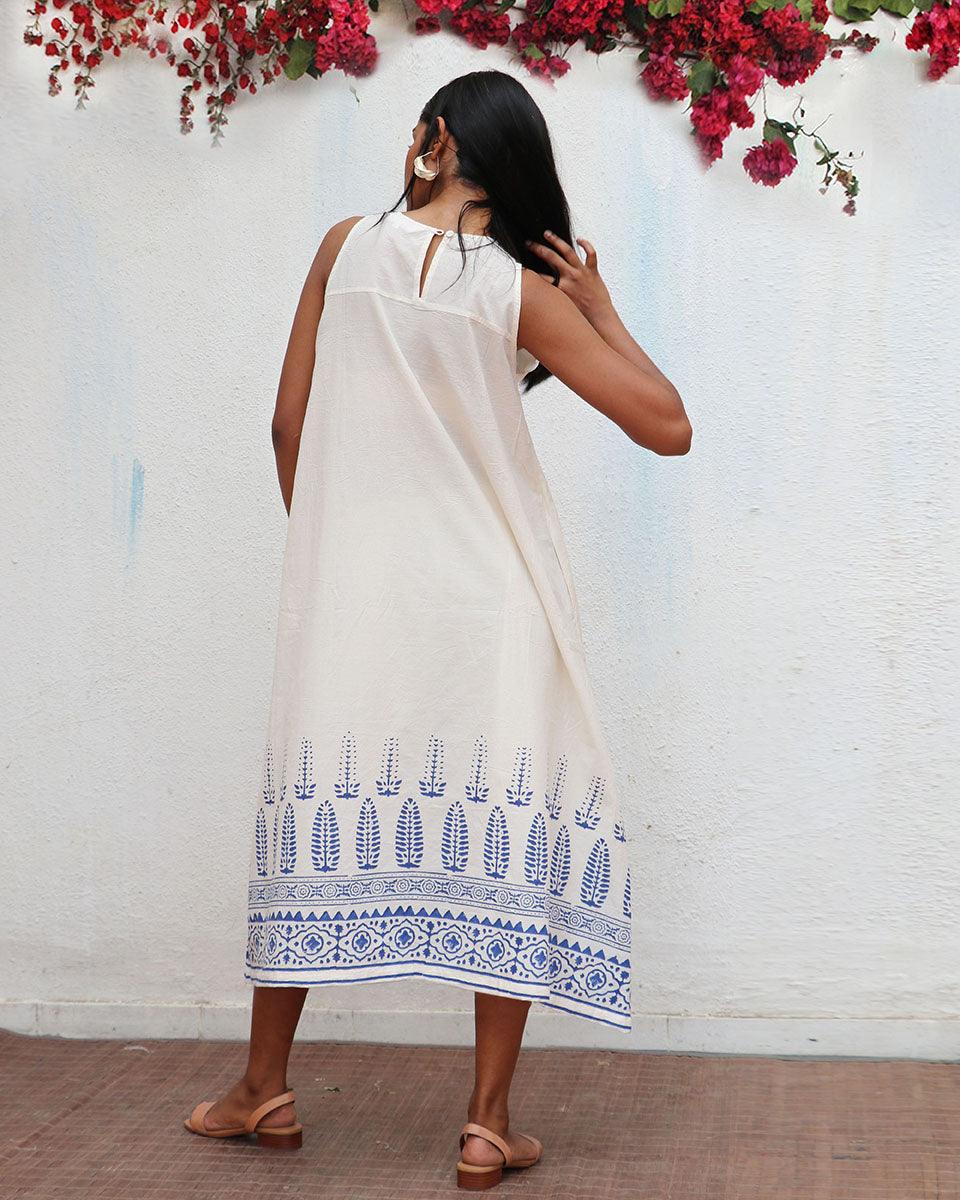Nuresa Blockprinted Cotton Dress - BGVL
