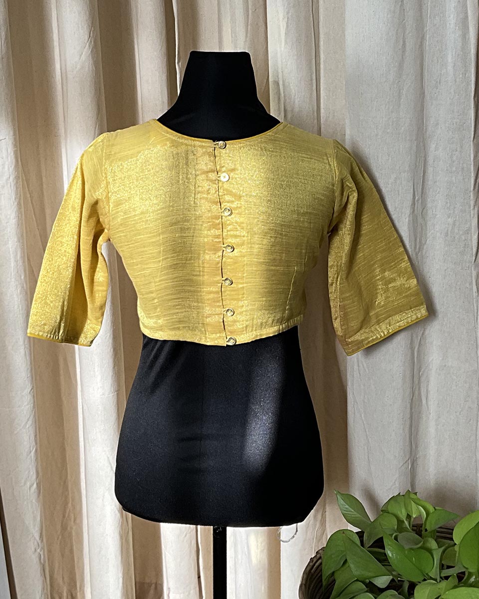 Handwoven Cotton Zari Blouse - Love Despite