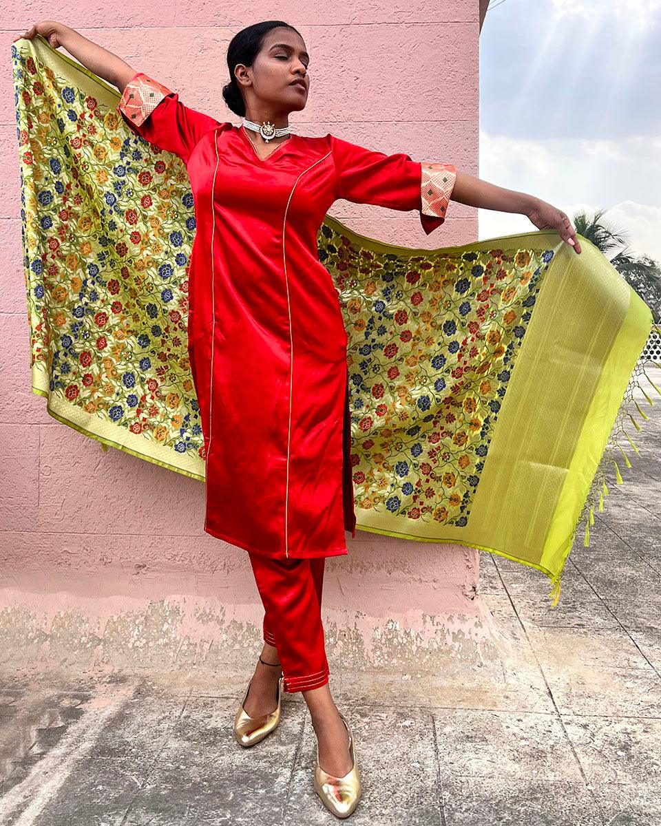 Ishq Handwoven Banarasi Kimkhab Brocade Dupatta