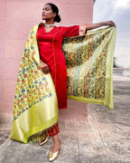 Ishq Handwoven Banarasi Kimkhab Brocade Dupatta