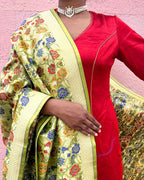 Ishq Handwoven Banarasi Kimkhab Brocade Dupatta