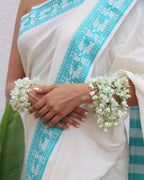 Sadhana Ivory Handwoven Linen Cotton Jamdani Saree - Uma