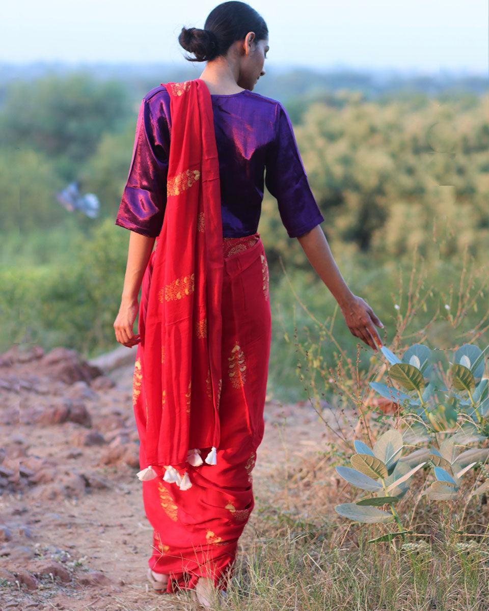 Saree red | Silk saree women | Saree for women