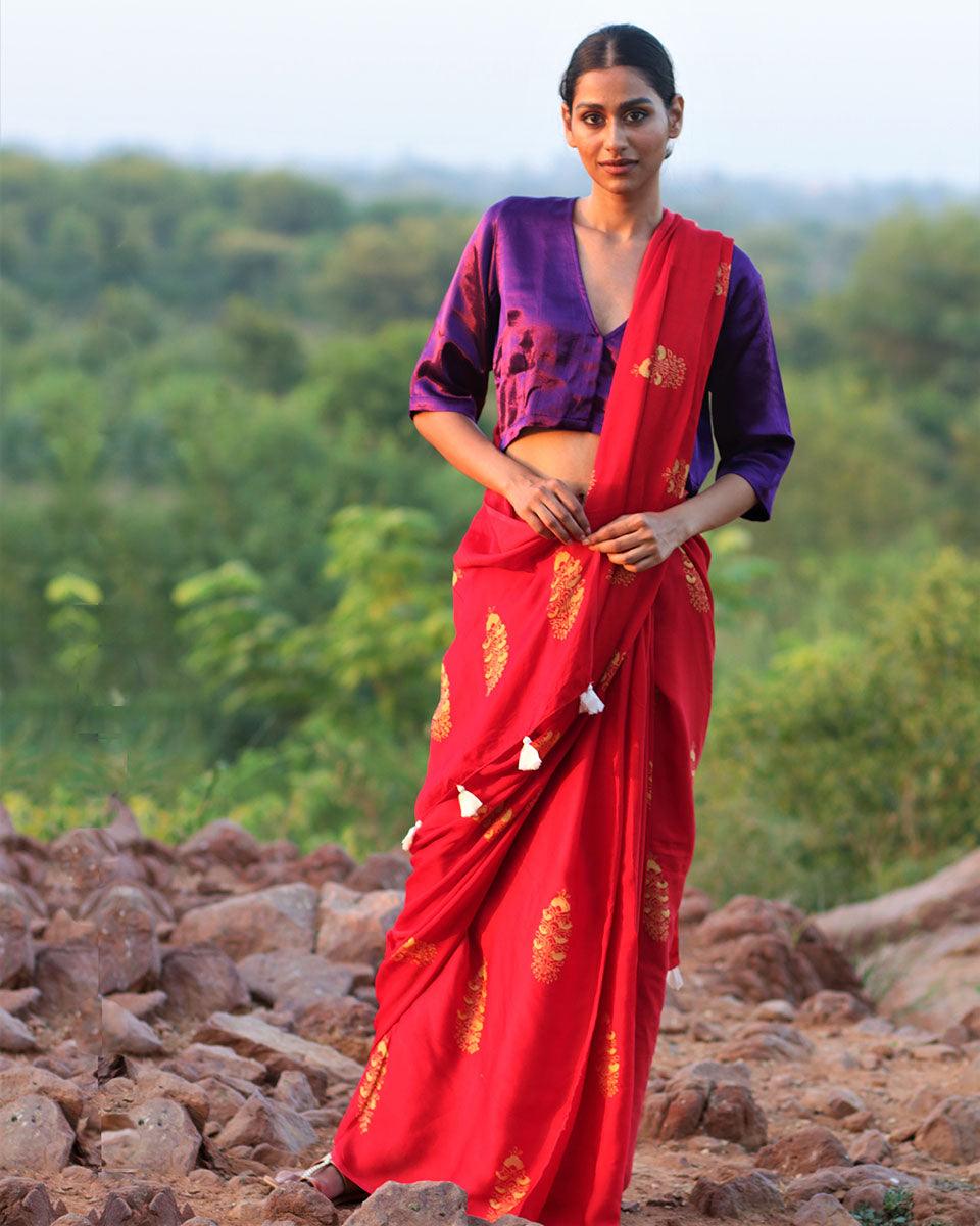 Silk saree red color | Saree red | Saree for women