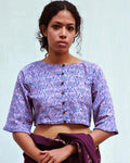 Arden Hand Block-Printed Cotton Blouse - Fmtm
