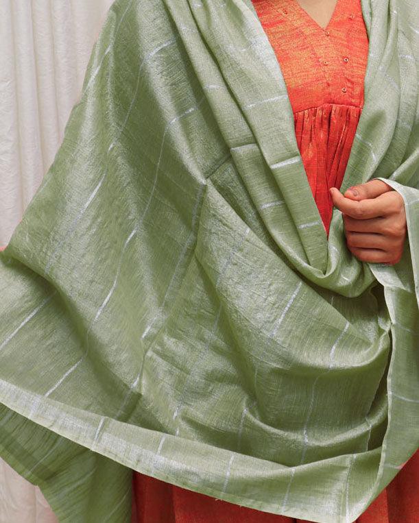 Harit Handwoven Cotton Zari Dupatta - Zari