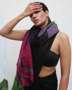 Brahmi Black Handwoven Linen Saree - Kaali