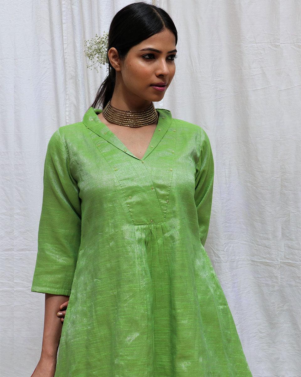 Harita Handwoven Cotton Zari Kurta Set - Zari