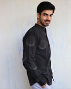 Black Moon Block-Printed Men'S Shirt