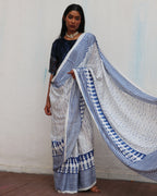 Mia Kara Blockprinted Modal Silk Saree