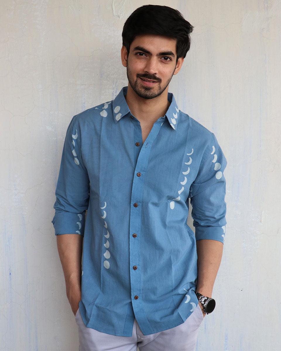 Men's Cotton Shirt | Blue Cotton Shirt | Chidiyaa