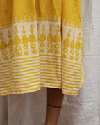 Mimosa Yellow Handblockprinted Cotton Dress-Sor