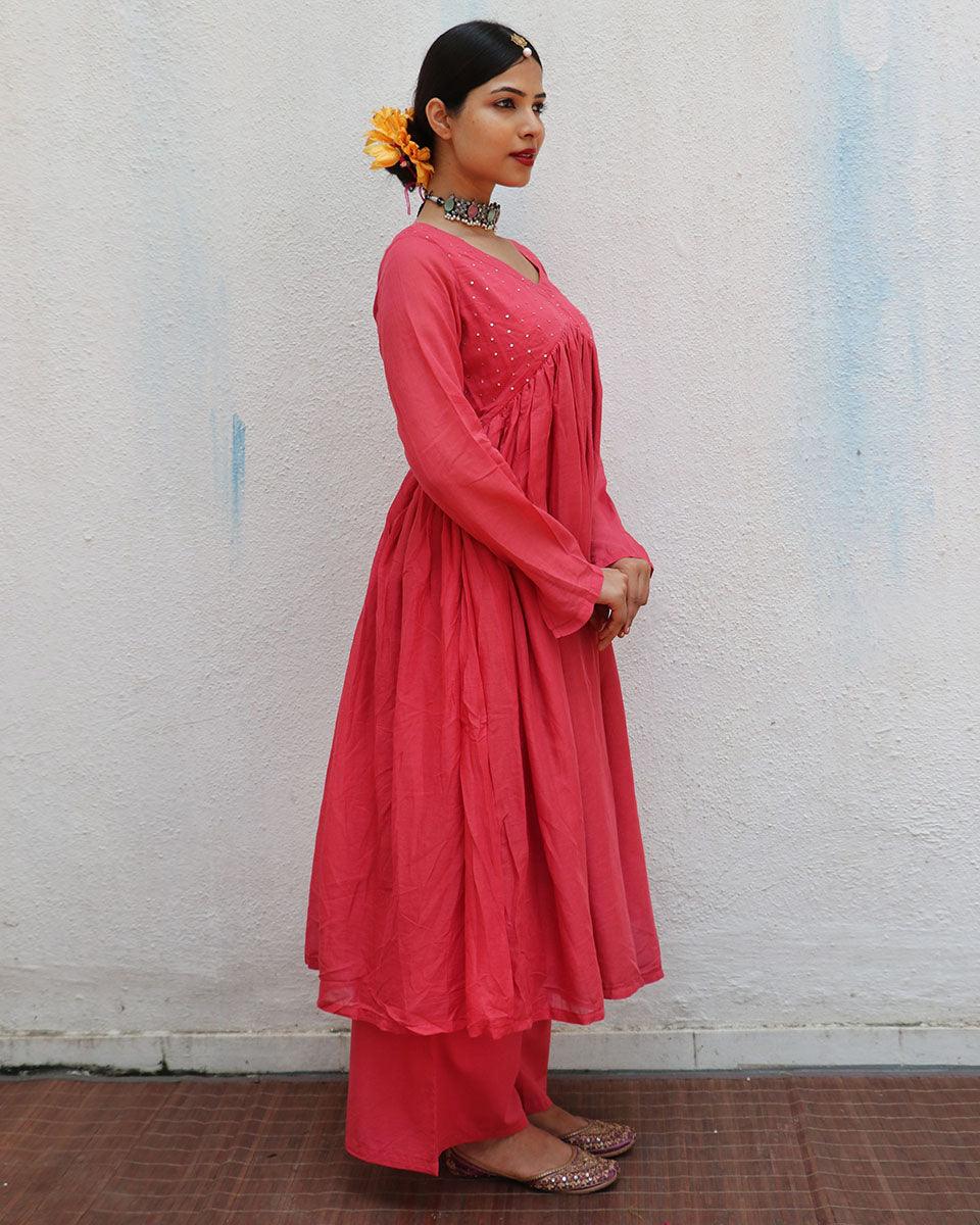 Preet Rose Mulmul Cotton Kurta Set with Dupatta Set of 3 - Jugnoo