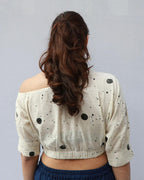 Grace Hand Block-Printed Cotton Blouse - Polka