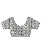 Ivory Blockprinted Cotton Mul Saree - God