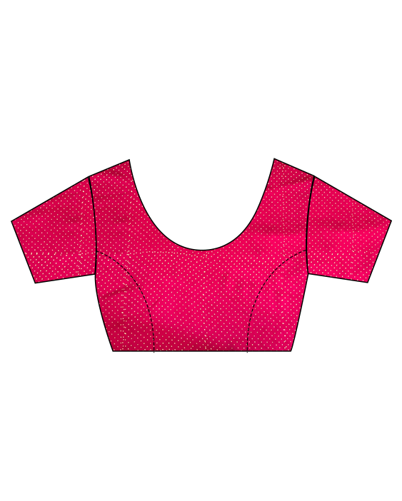 Pink-Yellow Blockprinted Modal Silk Saree - Rang