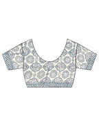 Quiet Cloud Ivory Block Printed Saree - BMS